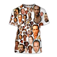 Fashion Nicolas Cage 3D Print T-Shirts Streetwear Men Funny Casual Oversized O-Neck Short Sleeved T 