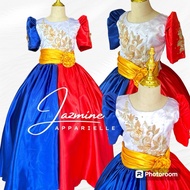 FILIPINIANA BALLGOWN KIDS | PHILIPPINE FLAG INSPIRED | LINGGO NG WIKA | BUWAN NG WIKA | UN COSTUME |