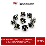 100 pcs yamaha 5x16 chrome clip bolts L4 key body clip bolts nmax arox jupiter vega lexiyamaha mio