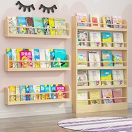 ST-🚤Solid Wood Children's Bookcase Wall-Mounted Shelf Simple Multi-Layer Picture Book Shelf Kindergarten Wall Student Bo