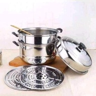 ▥♦﹉3 Layer Siomai Steamer Stainless Steel Cooking Pot Kitchenware