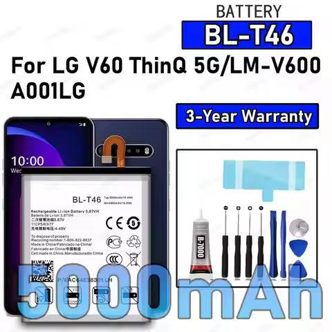 100% New High Quality BL-T46 Battery For LG V60 ThinQ 5G/LM-V600/A001LG Replacement Battery Bateria+