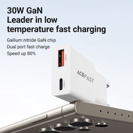 ACEFAST D1K30 100% Original 30W Fast Charging GaN Smart Charger Double Port USB Charger Adapter 5.0V