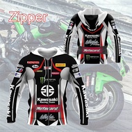 Xzx180305 Kawasaki racing tin-ht ver 5 black men zipper Hoodie spring hour women Sweatshirt 2024 new fashion children's jacket coats