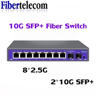10G SFP+ fiber Switch 2.5Gbps Ethernet 8 Port 2500Mbps Network Switcher 2 Port 10G SFP+ Slot Hub Int