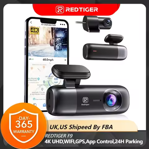 REDTIGER Dash Cam 4K Front and Rear WiFi GPS Car Camera for Parking Mode Car Dvr for Night Vision Ca