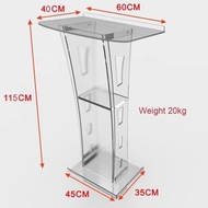 Rostrum Stand Podium Acrylic Rostrum With LED Light Podium Speak  Stage Reception Lecture Hall Table