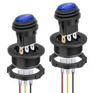 Round Rocker Switch, 12V Toggle Switch, Waterproof Lighted LED On/Off Switch for Car, Marine Toggle 