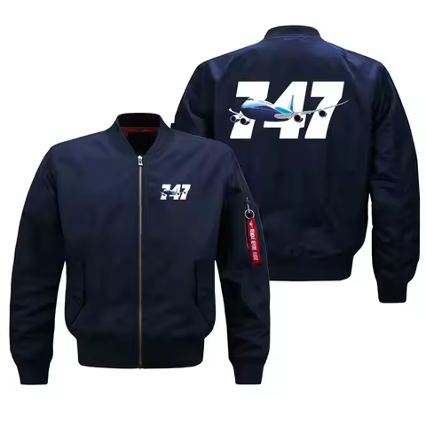 Super 747 Flight Aviation Pilots Men Ma1 Bomber Jacket Windproof Military Outdoor Baseball Coats