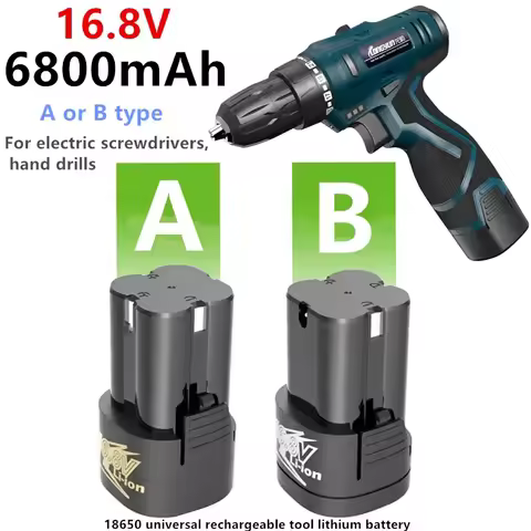 Rechargeable 16.8V 6800mAh Lithium-Ion Tool Battery, Compatible with Electric Screwdrivers and Handh