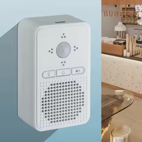 Voice Enabled Wireless Doorbell for Store Entrance 300m Signal Coverage 20 Tones 82dB Sound Level 84