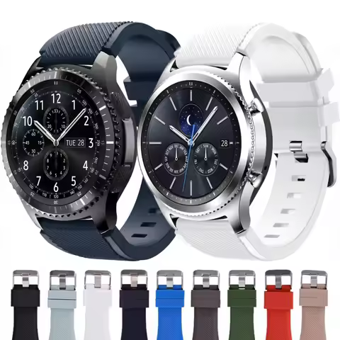 22mm Silicone Strap For Samsung Galaxy Watch 3 45mm/Huawei Watch 3/GT2 Soft Sport Bracelet Wristband