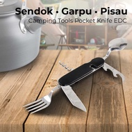 EDCGEAR Swiss Knife Fork Spoon Camping Tools Pocket Knife EDC 5in1 - A008