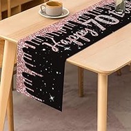 Happy 70th Birthday Table Runner, 70th Birthday Kitchen Dining Table Decoration for Women, 70th Birt