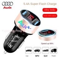 AUDI Audi Dedicated USB Car Charger Dual USB 5.4a Fast Charge Flash Charge A1 A4 A3 A5 A6 A7 A8 Q5 Q2 Q3