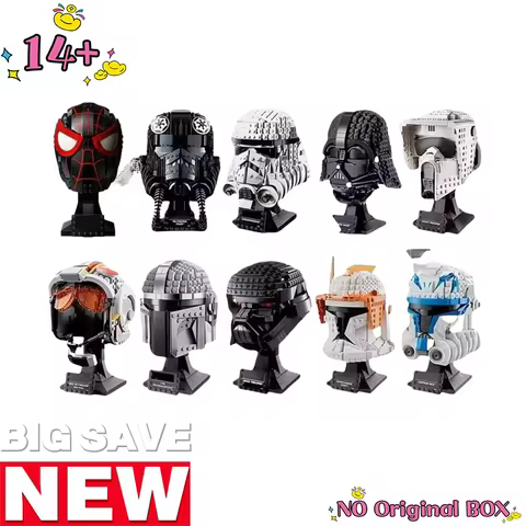 Space Wars TIE Fighter Pilot Helmet Architecture Assembly SpaceShip 75276 75274 Model Building Block