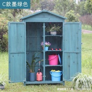 ST-⛵Outdoor Cabinet Gardening Tool Room Outdoor Storage Tools Anti-Corrosion Solid Wood Courtyard Waterproof Toolbox Sun