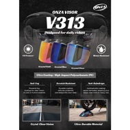 HELMET VISOR ONZA V313 Visor Siang Malam 3 Button Visor UV Protect ORIGINAL Malaysia Gold Blue Cryst