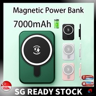 【SG STOCK】Magnetic Power Bank Wireless Power Bank  Portable power bank 7000mAh Mini Powerbank Charger  Fast Charg 充电宝