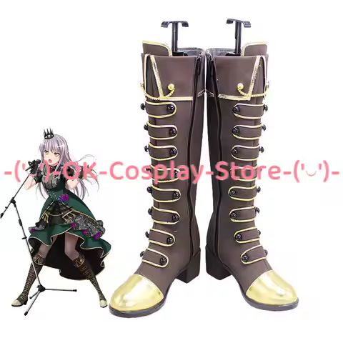 Yukina Minato Cosplay Shoes Anime BanG Dream Cosplay Prop PU Leather Shoe Halloween Carnival Boot Cu