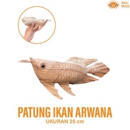 Patung Ikan Arwana 25 cm - Pajangan Ikan Arwana - Patung Ikan Kayu -