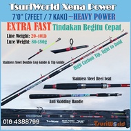 [NEW] TsuriWorld XENA POWER - Heavy Power, Extra Fast Action 20-40lb (7feet | 7Kaki)  2-Piece Spinni