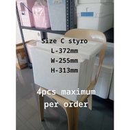 Size C styro box (372 x 255 x 313 mm O.D.), white, 1pc min. & 4pcs max. per order / check out.