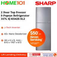 (Pre-Order) Sharp S-Popeye Series 2 Door Refrigerator 317L SJ-RX42E-SL2