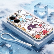 YBD Case For Tecno Camon 20 Pro 4G 5G Ck6 Ck6n Ck7n Ck8n Electroplating Shell Dolphins and White Wha