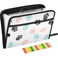 ZZKKO Graffiti Dog Paw 13 Poket Folder Fail Boleh Dibesarkan dengan Label Melekit Folder Fail Akordi