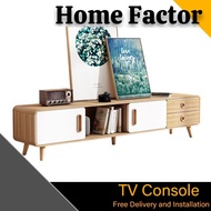 TV Console 10210(Free 🚚 and install)TV Cabinet TV Console Media Storage Almari TV Soft Closer Classic Design