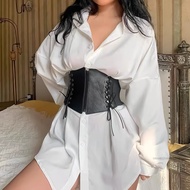 Punk retro eo đai cincher phụ nữ kéo dài punk rock retro phụ nữ mặc áo sơ mi cổ áo retro gothic punk