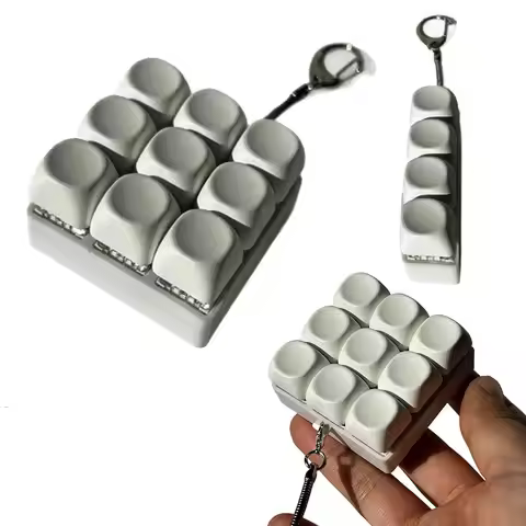Squeeze 4/9Keys Keyboard Fidget Relaxing DIY Finger Fidget Clicker Keychain Removable Portable Butto