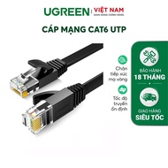 Cáp mạng Cat6 UGREEN NW102 | Dây dẹt đen | Vật liệu PVC thân thiện với môi trường | Bảo hành 18 thán