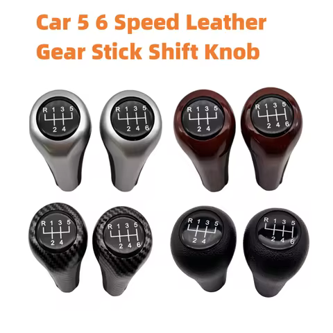 Car 5 6 Speed Leather Gear Stick Shift Knob For BMW X1 X3 X5 E84 E83 E53 For BMW 1 3 5 6 Series For 