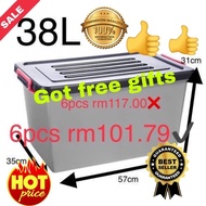 6PCS CENTURY 7886 STORAGE BOX 38L 7886BC without wheel