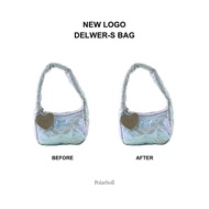 New LOGO OF Delwer Polarboll กระเป๋าสะพายรุ่น ปักลายหัวใจนุ่มๆ