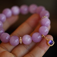 13mm天然原礦紫鋰輝 珍珠天然紫水晶吊墜設計手串手持sm