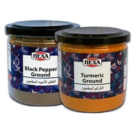 HEXA HALAL Black Pepper Powder 200gm  Turmeric Powder 180gm Serbuk Kunyit Lada Hitam Bottle