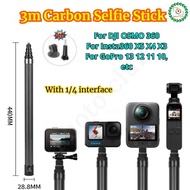 3m Carbon Invisible Selfie Stick For DJI Osmo 360  1/4 Universal Interface Selfie Stick for dji 360