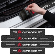 Rbon Fiber Door Sill Protection Sticker 4pcs Car Accessories For Citroen C1 C2 C3 C4 C5 C6 C8 C4L DS
