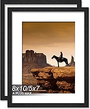 A PLUS MAX 8x10 Picture Frame Set of 2, Black Engineered Wood Frame for 8 x 10 Inch Picture Poster P