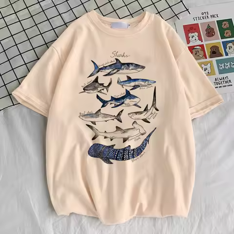 Whales girl Grunge kawaii Graphic Retro Gothic korean clothes shirt Pastel korean clothes Classic Br