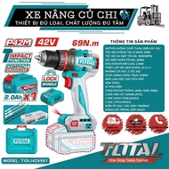 Drill 69Nm Total TIDLI426981, 13mm metal drill head, brushless, 42V with battery and charger