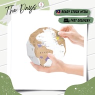 THE DAYS 3D DIY Puzzle World Map Deluxe Scratch Globe 3D Stereo Assembly Globe World Travel Map Trav