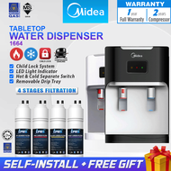 Midea Water Dispenser Tabletop Hot & Cold Desktop Water Purifier Midea 1664 - 4 Stages Antibacterial