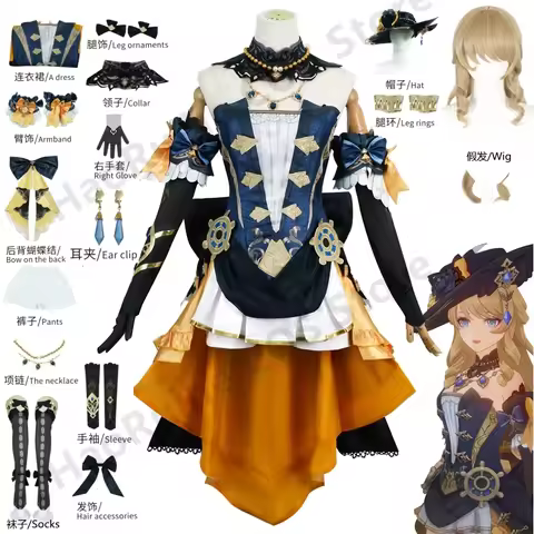 CosplayGame Genshin Impact Navia Cosplay Costume Wig Dress Uniform Fontaine Spina Di Rosula Hat Earr