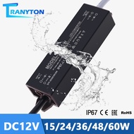 IP67 Waterproof LED Driver Adapter DC12V Output Power Supply 15W 24W 36W 45W 60W 100W Lighting Transformer LED Strip
