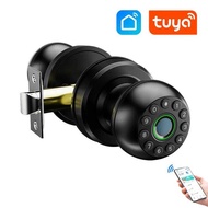 Tuya SmartLife APP Smart Fingerprint Pas Ball Lock Dead Bolt For Indoor Home Wooden Metal Door