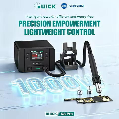 QUICK K8 Pro 1000W High Power Intelligent Hot Air Rework Station Precise Temperature Control and eve